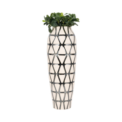 28 Fabiola Oversized Tribal Vase, Pewter