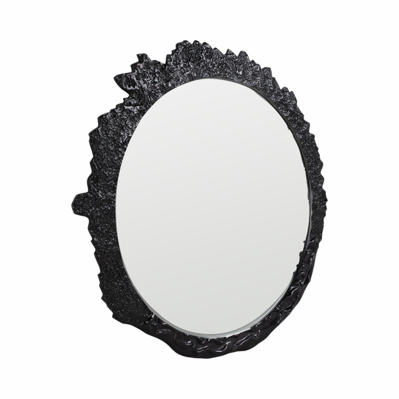 35 Eron Metal Wall Mirror, Black