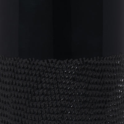 CER, 10H GROOVED VASE, BLACK