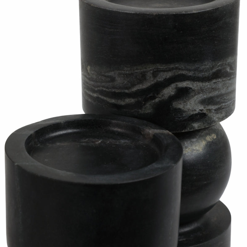 S/2 9/12 Himalayan Marble Candle Holders