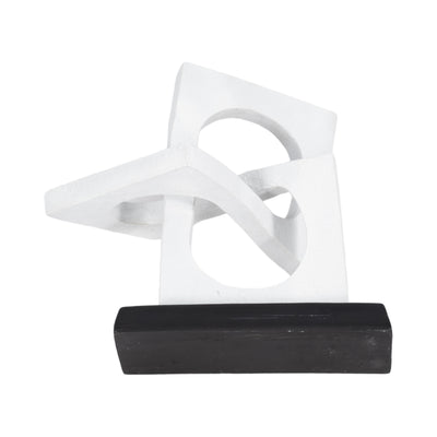 10 Links Sculpture Volcano Texture, White/black