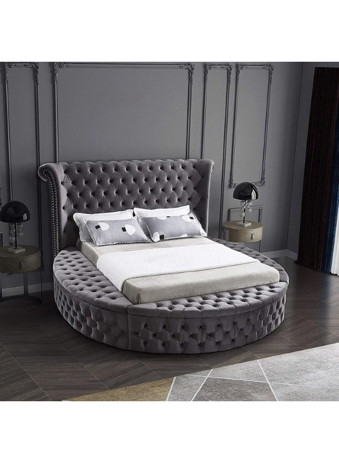 In House | Lotus Bed Frame Velvet - 200x200 cm