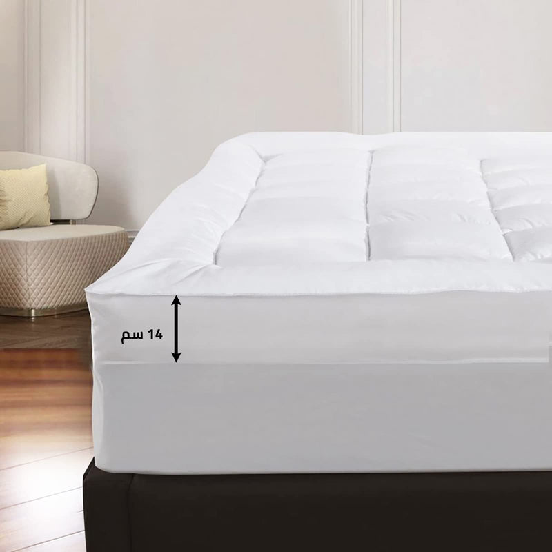 Two Layers Super Microfiber Mattress Topper 14 cm With Rubber Frame