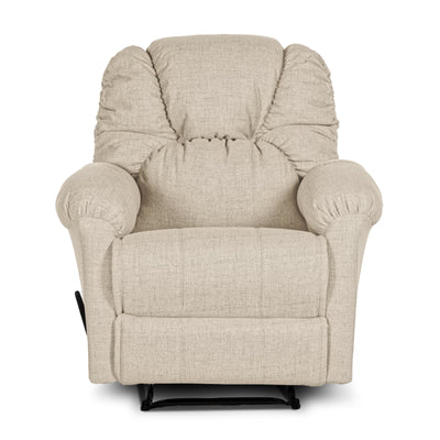 Linen Upholstered Rocking & Rotating Recliner Chair With Bed Mode From American Polo - Light Beige