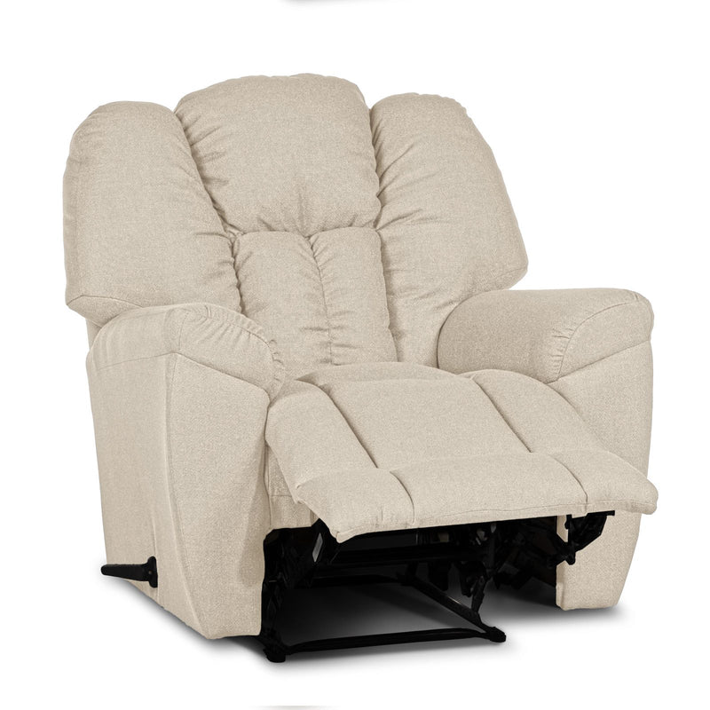 Linen Upholstered Rocking & Rotating Recliner Chair With Bed Mode - Light Beige - Penhaligon&