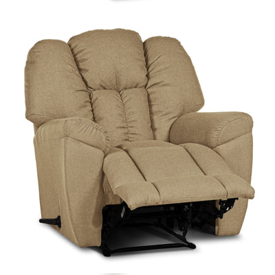 Linen Upholstered Rocking & Rotating Recliner Chair With Bed Mode - Beige - Penhaligon's