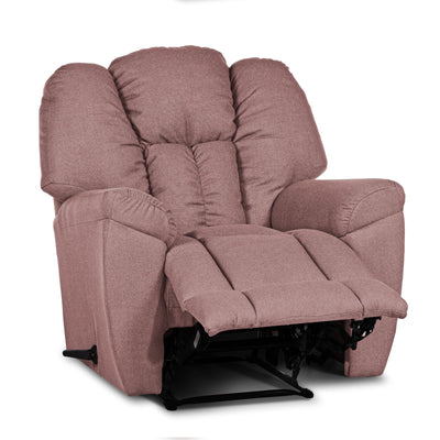 Linen Upholstered Rocking & Rotating Recliner Chair With Bed Mode - Dark Pink - Penhaligon's