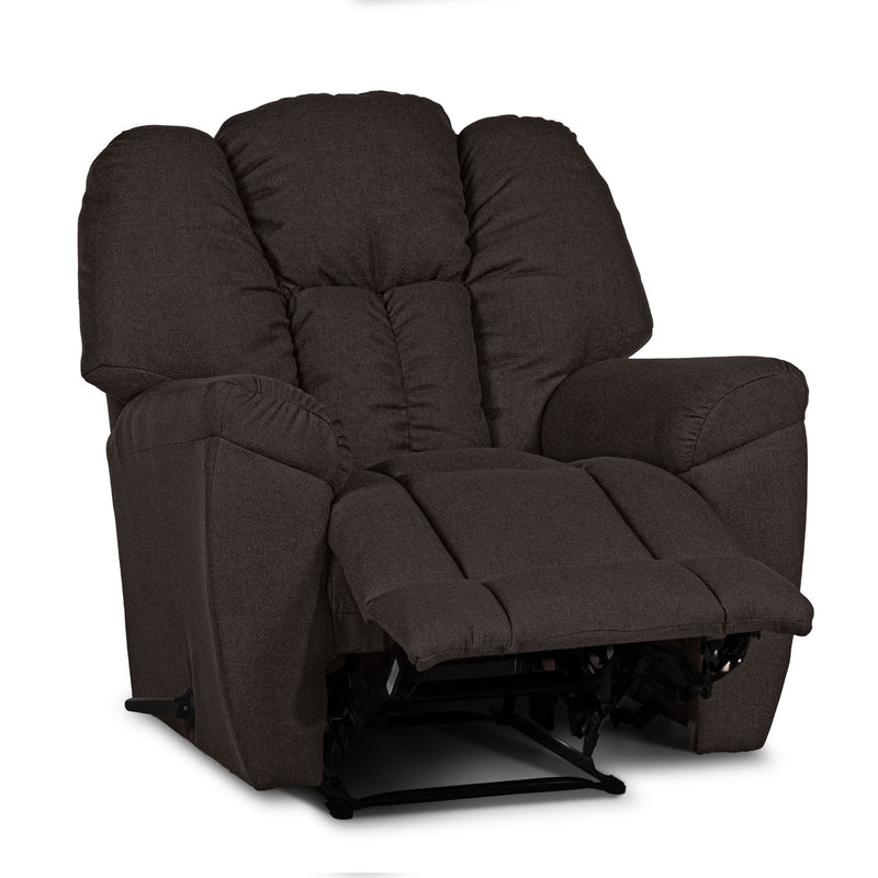 Linen Upholstered Rocking & Rotating Recliner Chair With Bed Mode - Dark Brown - Penhaligon&