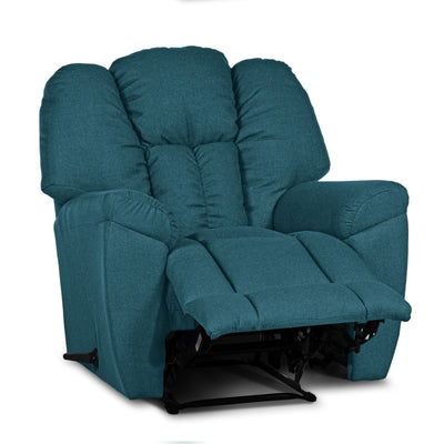 Linen Upholstered Rocking & Rotating Recliner Chair With Bed Mode - Turquoise - Penhaligon's