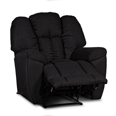 Linen Upholstered Rocking & Rotating Recliner Chair With Bed Mode - Black - Penhaligon's