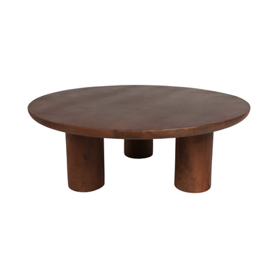 Wood, 35D  Modern Farmhouse Side Table, Brown Kd