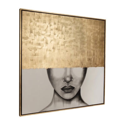 71X71, HAND PAINTED GOLD STREAK WOMAN