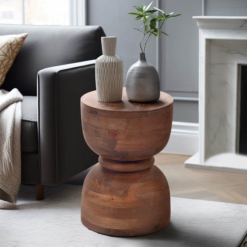 18 POLISHED MANGO WOOD ACCENT TABLE