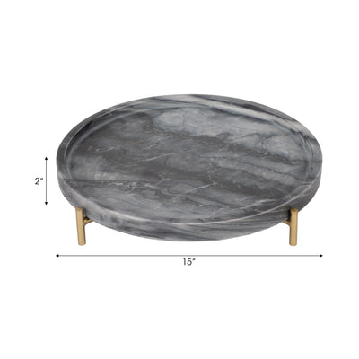 15 Oxford Large Marble Tray, Gray