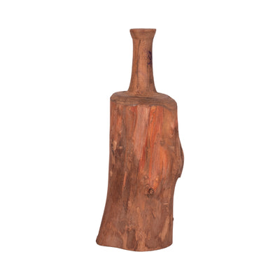 18 Reclaimed Wood Bottle Object, Brown