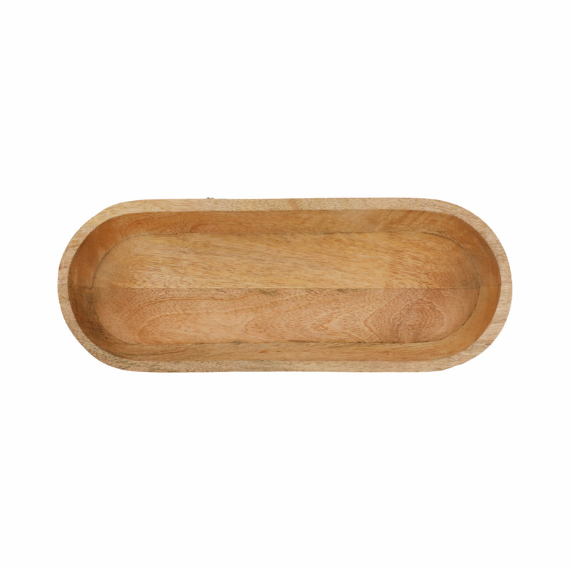 16 Footed Oval Bowl, Nat