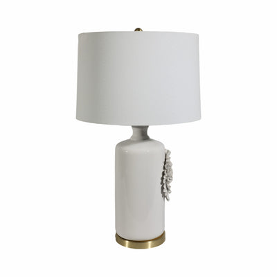 29 Dahlia Flower Applique Table Lamp, Cream/gold