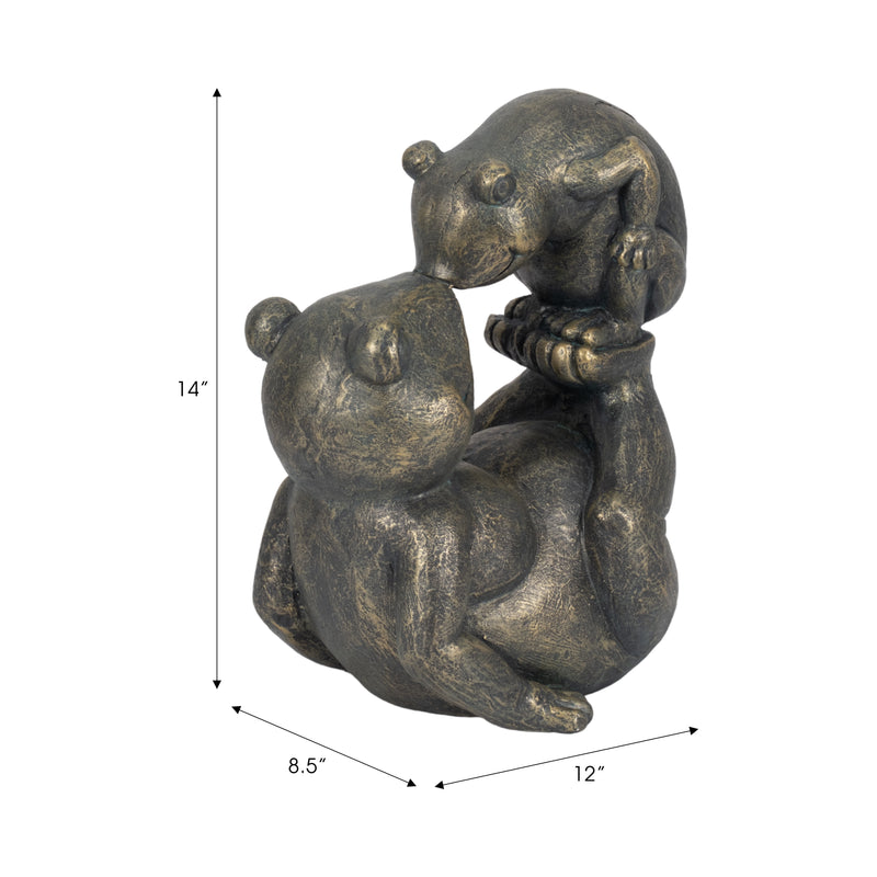 14 Frog Parent And Child Playing, Bronze