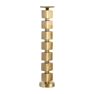 METAL, 24 STACKED CUBES CANDLEHOLDER, GOLD