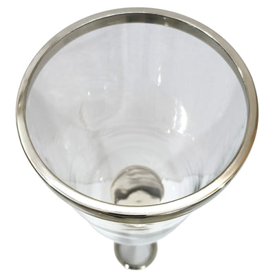 43 Radiant Large Silver Glass Candle Hurricane