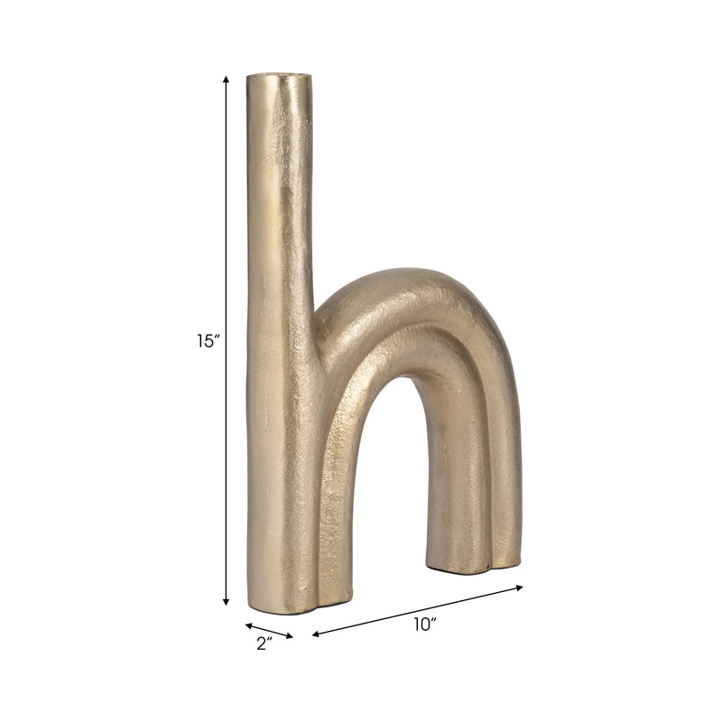 Metal, 15 Double Arch Vase, Champagne