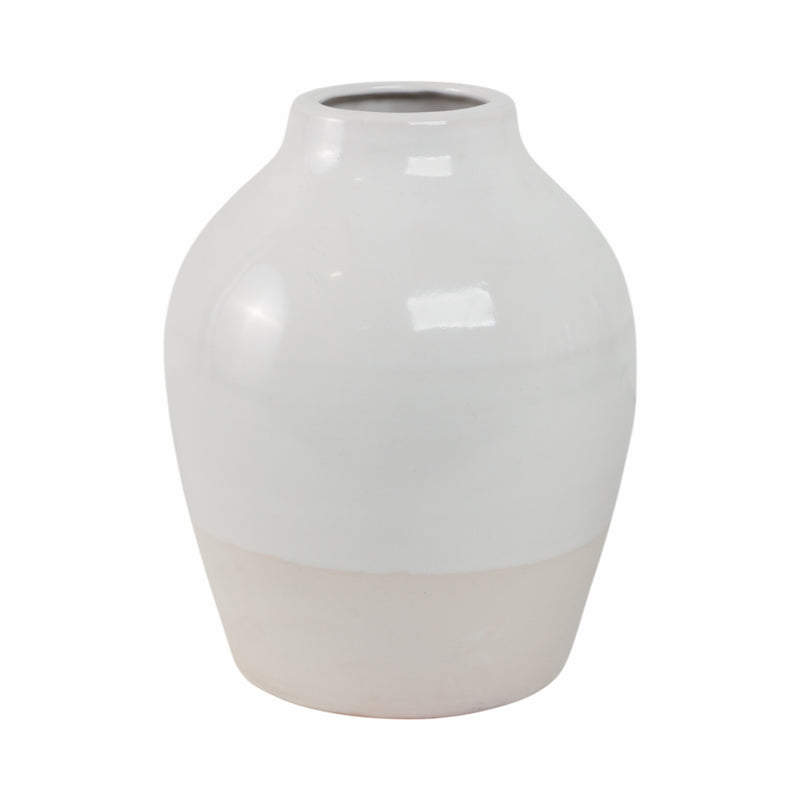 CLAY, 11 2-TONE REACTIVE VASE, IVORY