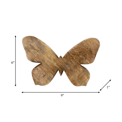 WOOD, 9 BUTTERFLY DECO, BROWN