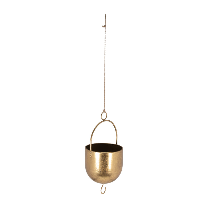 METAL 6 HANGING PLANTER, GOLD