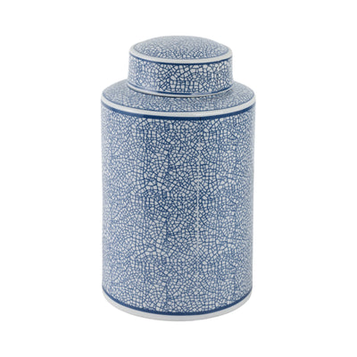 Ceramic 12 Jar, Crackle Blue