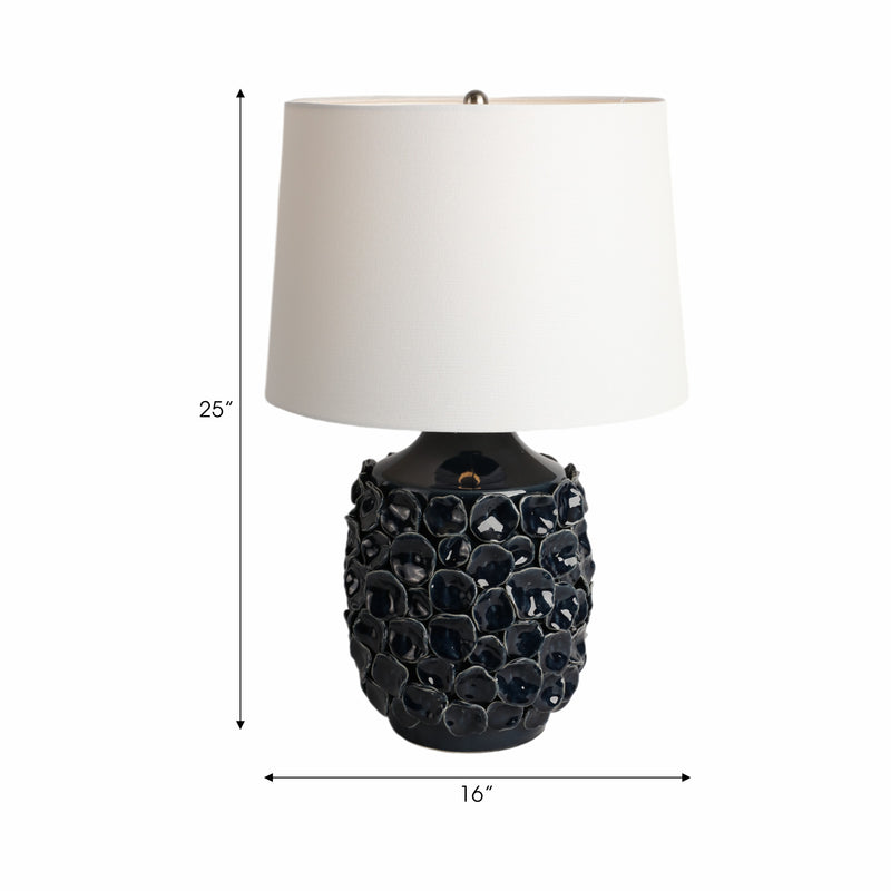 25 Coastal Discs Table Lamp, Navy Blue