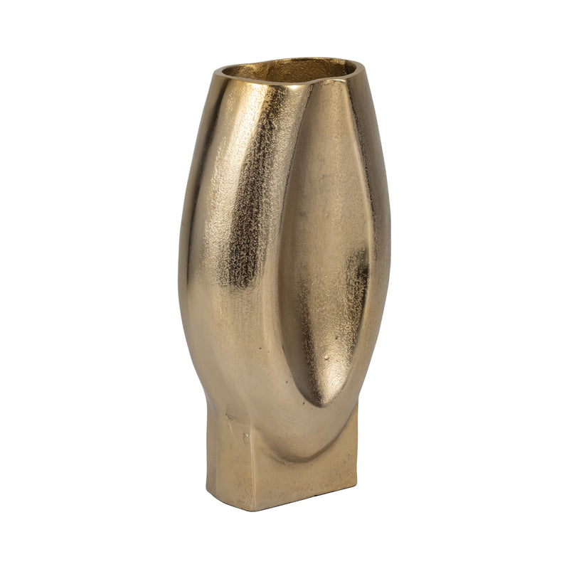 12 Nadia Metal Oval Vase, Gold