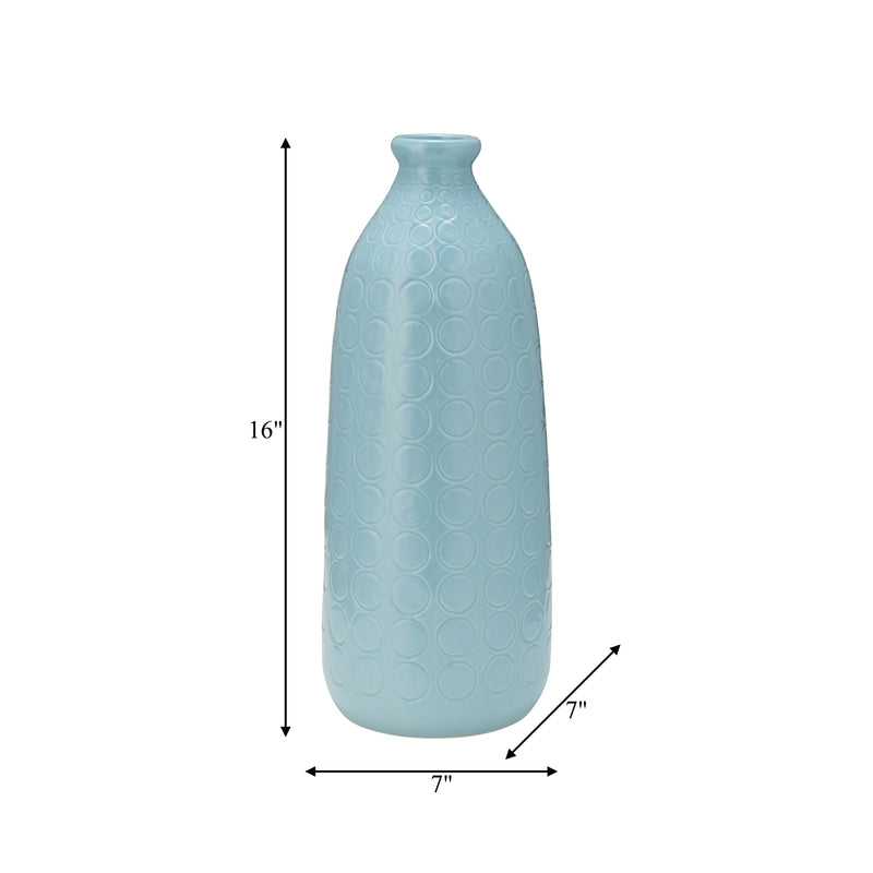 CER, 16 CIRCLES VASE, AQUA HAZE