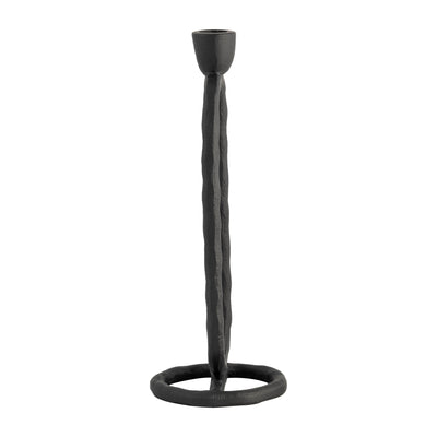 METAL, 11 OPEN OVAL TAPER CANDLEHOLDER, BLACK