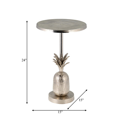 METAL, 15D/24H, SILVER PINEAPPLE SIDE TABLE, KD