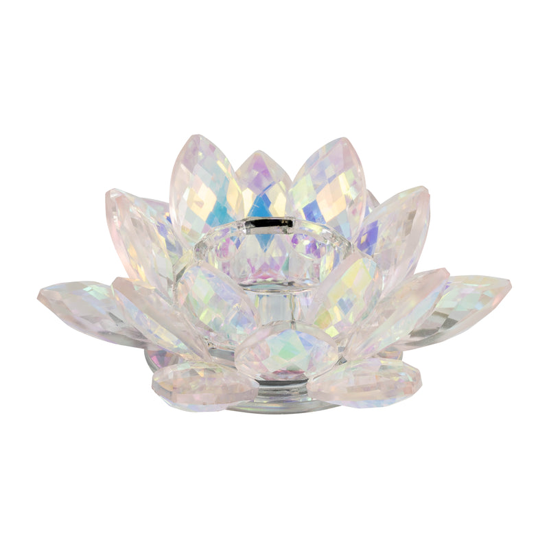 BLUSH CRYSTAL LOTUS VOTIVE HOLDER 6