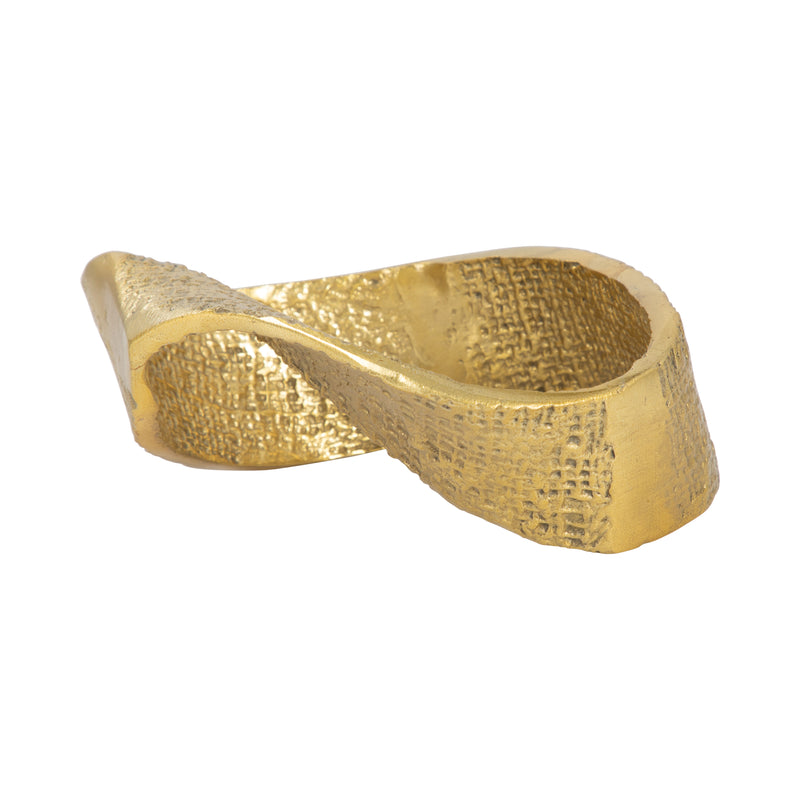 Metal, 8 Twisted Hammered Ring, Gold