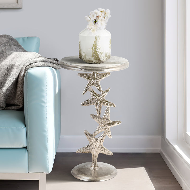 METAL, 14D/25H, SILVER STARFISH SIDE TABLE, KD