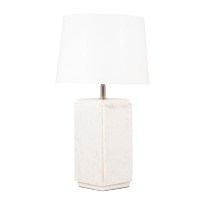 Marble, 27h Fluted Table Lamp, White/offwht, 2bx