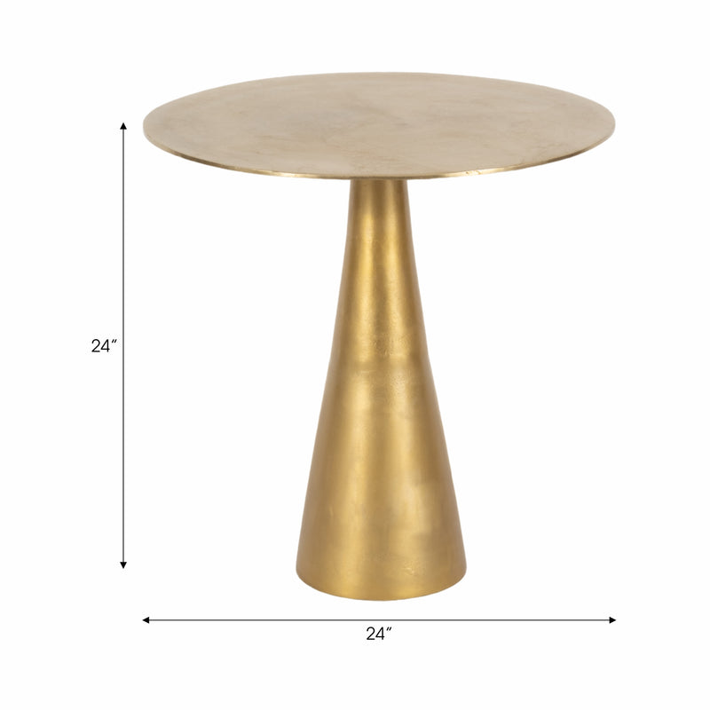 Metal, 24 Sanders Accent Table, Gold