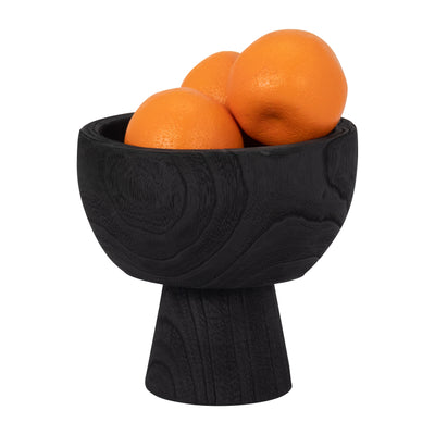 WOOD, 8 BOWL W/ STAND, BLACK