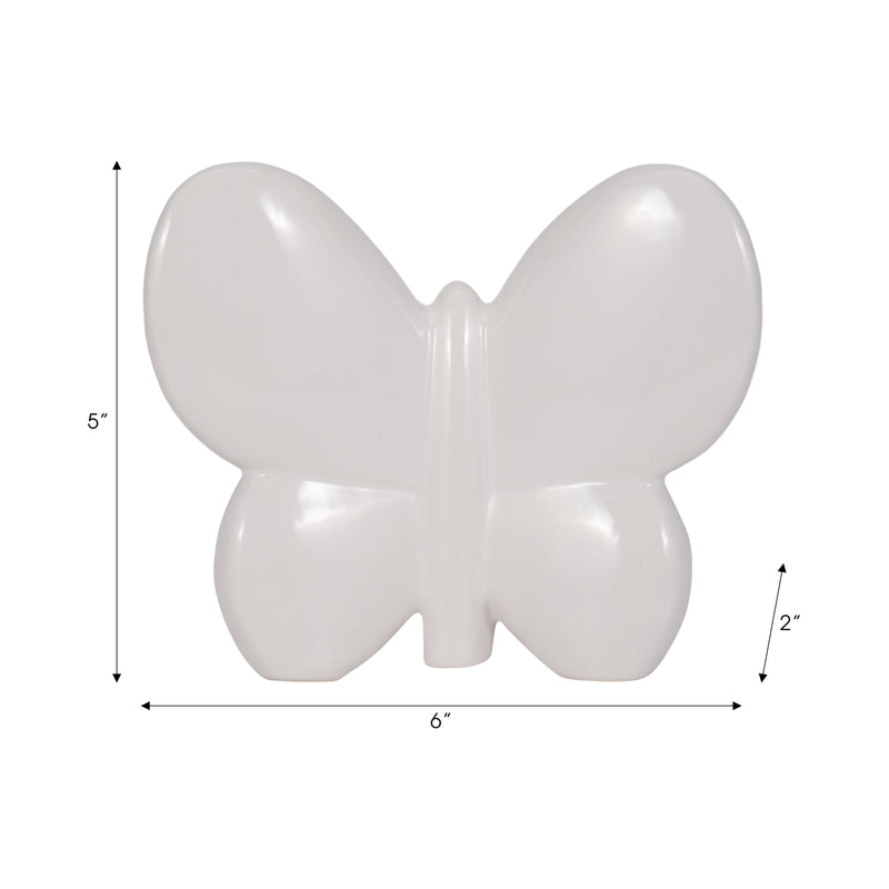 Cer, 6 Balloon Butterfly, White