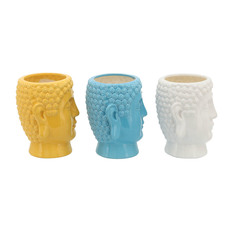 S/3 Buddha Citronella Candle, 8.5 Multi 40oz