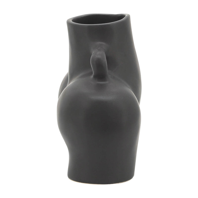 CER, 6 HALF BODY VASE, BLACK