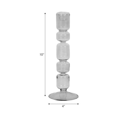 10 Mixed Bubble Taper Candleholder, Smoke