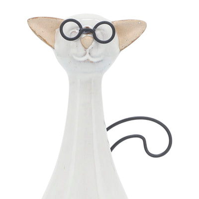 CER, 7H CHUBBY CAT W/ GLASSES, BEIGE