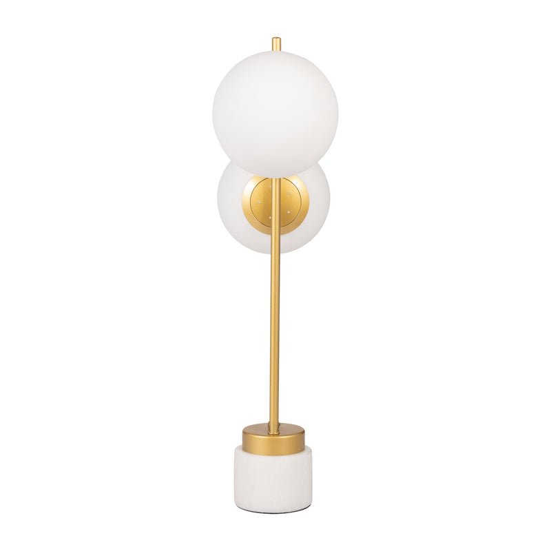 Glass/brass 23 Double Diffuser Table Lamp, Gold