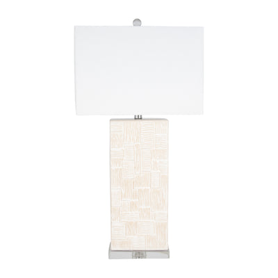 Ceramic 31'' Textured Table Lamp, White