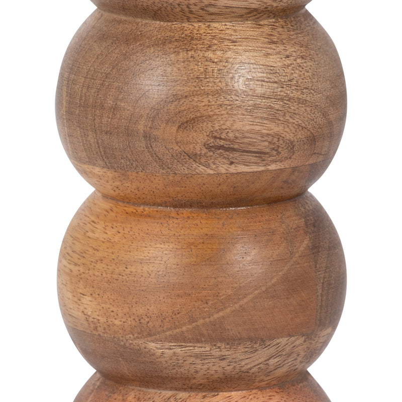 WOOD, 8 RIBBED VOTIVE HOLDER, BROWN