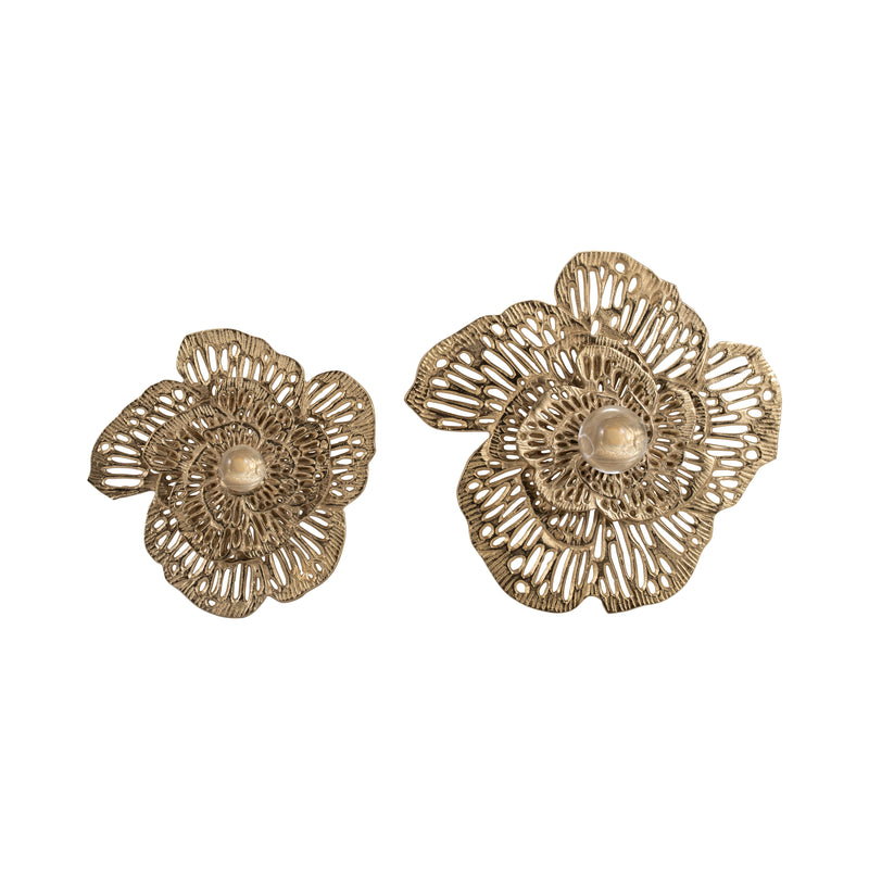 S/2 14/18 Salma Gold Wall Flowers