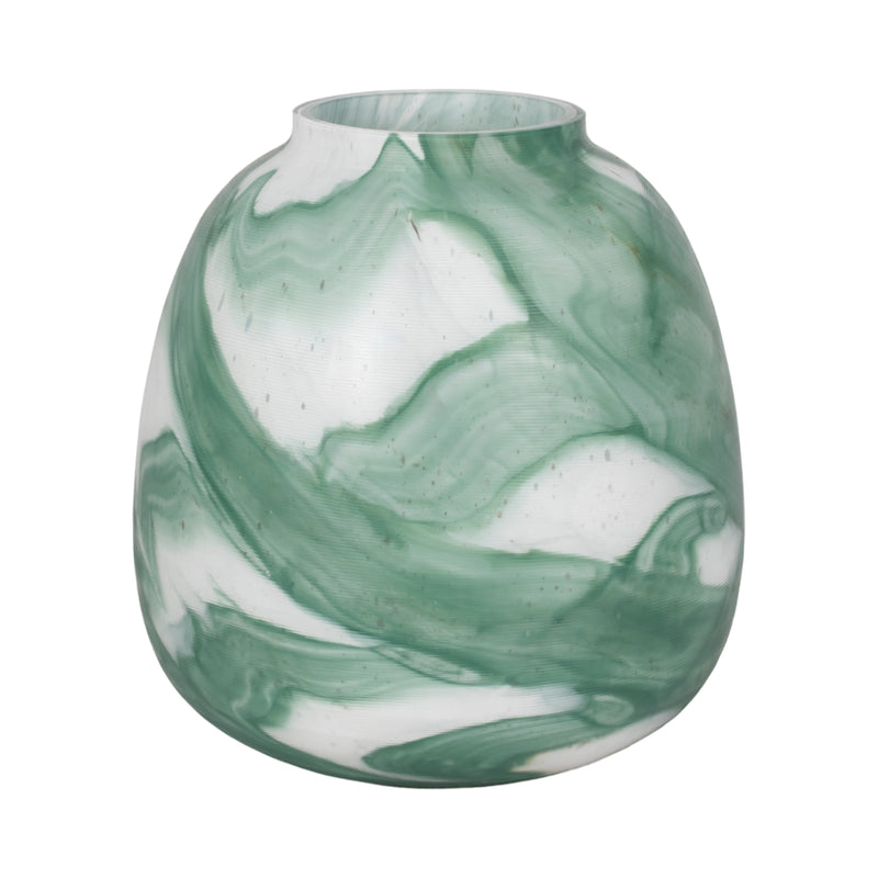 13 Ebb & Flow Vase, Green/clear